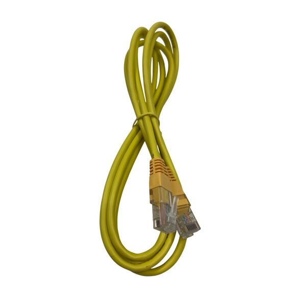 Yellow Ethernet Cable With RJ45 Connectors 6ft CAT5 Network Patch Cord 9m - Picture 2 of 3